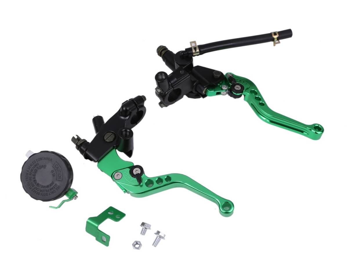 別体 マスターシリンダー ブレーキ クラッチ ホルダー レバー セット ニッシンタイプ 汎用品 グリーン 緑 CBR PCX NSR NINJA モンキー 等拍卖