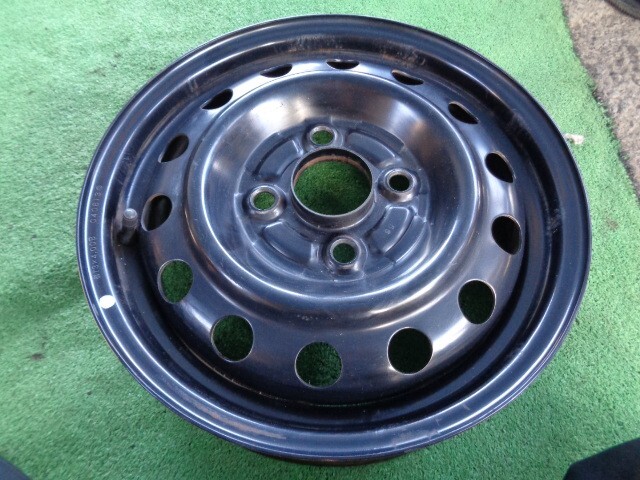 中古 日産 オッティ H92W 純正 13インチ 4J スチールホイール 1本 黒色 丸穴16個拍卖