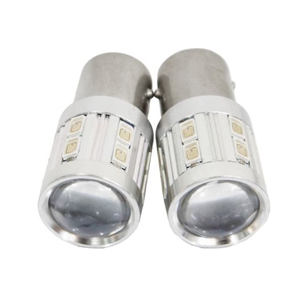 Б アルミヒートシンク LED バルブ S25/BAY15d ダブル段違い 180度 SMD 12連 12V バックランプ ウインカーランプ ナンバー灯2個 レッド/赤拍卖