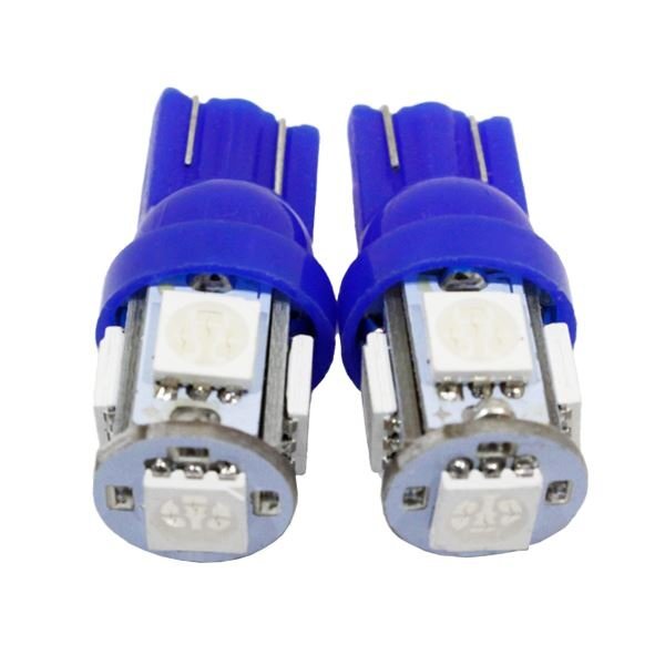 Б 【メール便】 高輝度 汎用 LED バルブ T10/T13/T16 5連 24V SMD 3chip シングル ポジション ナンバー ルーム トラック 2個 ブルー/青拍卖