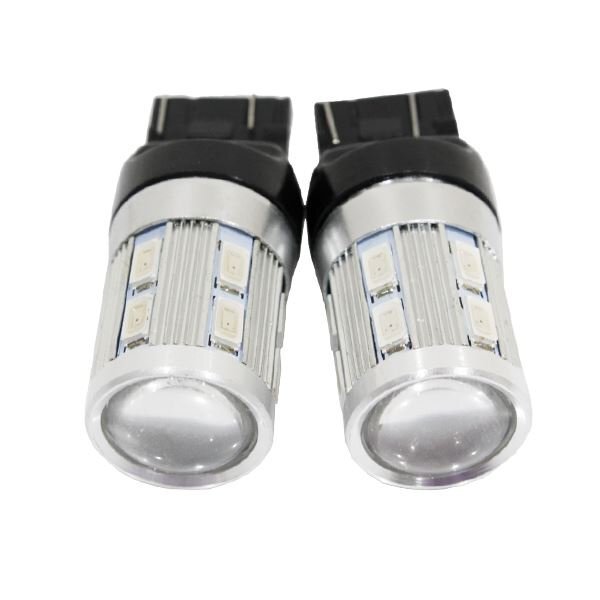 Б ドームレンズ LED バルブ T20 ダブル球 12V SMD 12連 5W ブレーキ テール スモール ブレーキ/Wアクション点灯 2個 レッド/赤拍卖