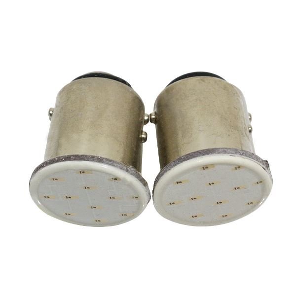Б 高輝度 LED バルブ S25/BAY15d ダブル段違い 180度 面発光 12V COB 12chip バックランプ ブレーキ ウインカー ナンバー 2個 レッド/赤拍卖