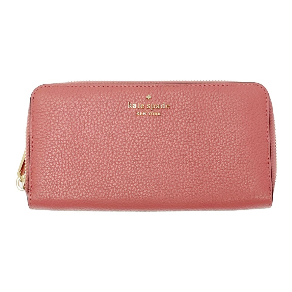 Kate Spade ケイトスペード レザー ラウンドファスナー 長財布 ピンク 302803 長財布拍卖