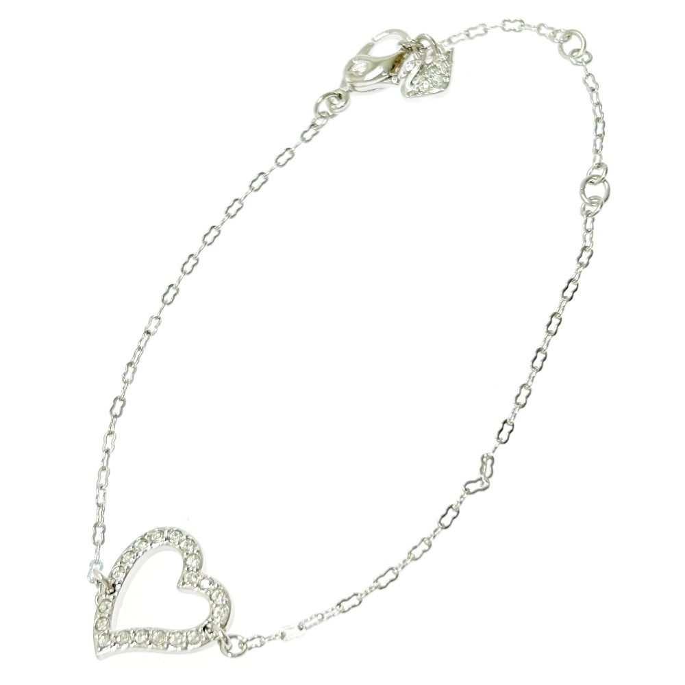 【箱付き】 SWAROVSKI スワロフスキー メタル クリスタル ハート ブレスレット シルバー 307401 ブレスレット拍卖