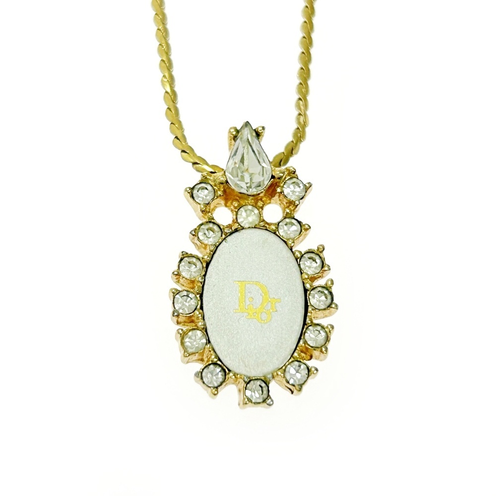 Christian Dior クリスチャンディオール GP ラインストーン Diorロゴ ネックレス レディース ゴールド 408117 ネックレス拍卖