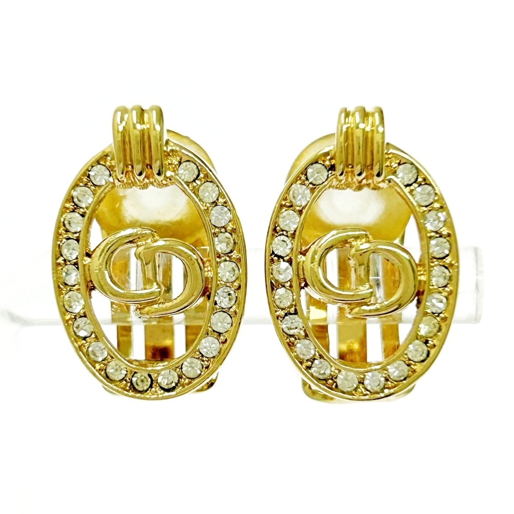 Christian Dior クリスチャンディオール GP ラインストーン CDロゴ イヤリング レディース ゴールド 493483 イヤリング拍卖