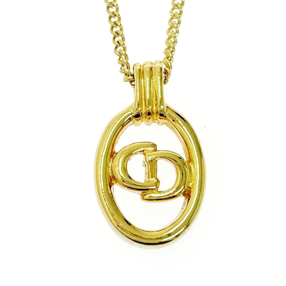 Christian Dior クリスチャンディオール GP CDロゴ オーバル ネックレス レディース ゴールド 493489 ネックレス拍卖