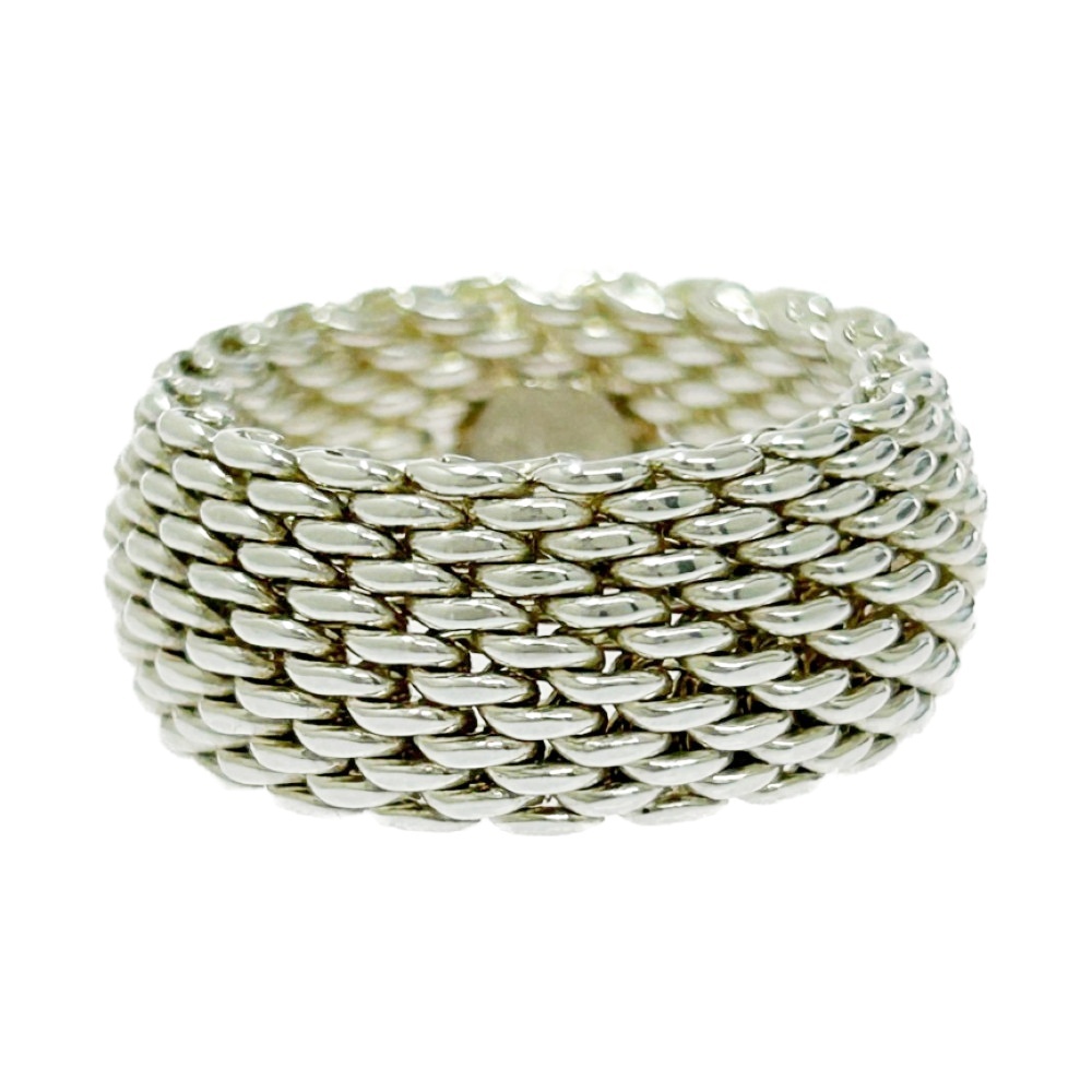 TIFFANY&Co. ティファニー シルバー サマセット メッシュ リング 9.1g 925刻印 495049 リング・指輪拍卖