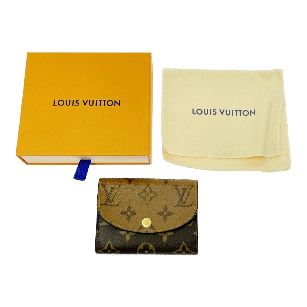 【箱付き】 LOUIS VUITTON ルイ・ヴィトン M82333 モノグラムリバース PVC ポルトモネロザリ コインケース ブラウン 494674 コインケース拍卖