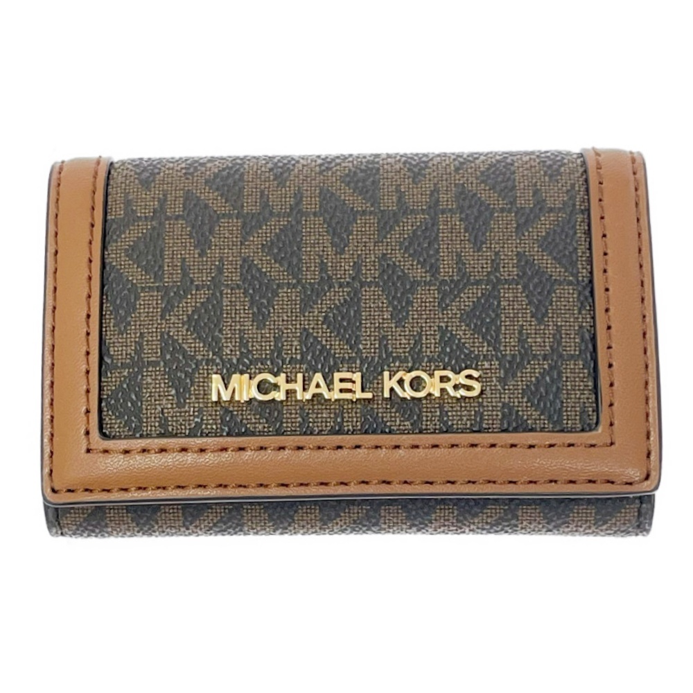 Michael Kors マイケルコース コーティングキャンバス JET SET TRAVEL キーケース スモール - MKシグネチャー ブラウン 491613 キーケース拍卖