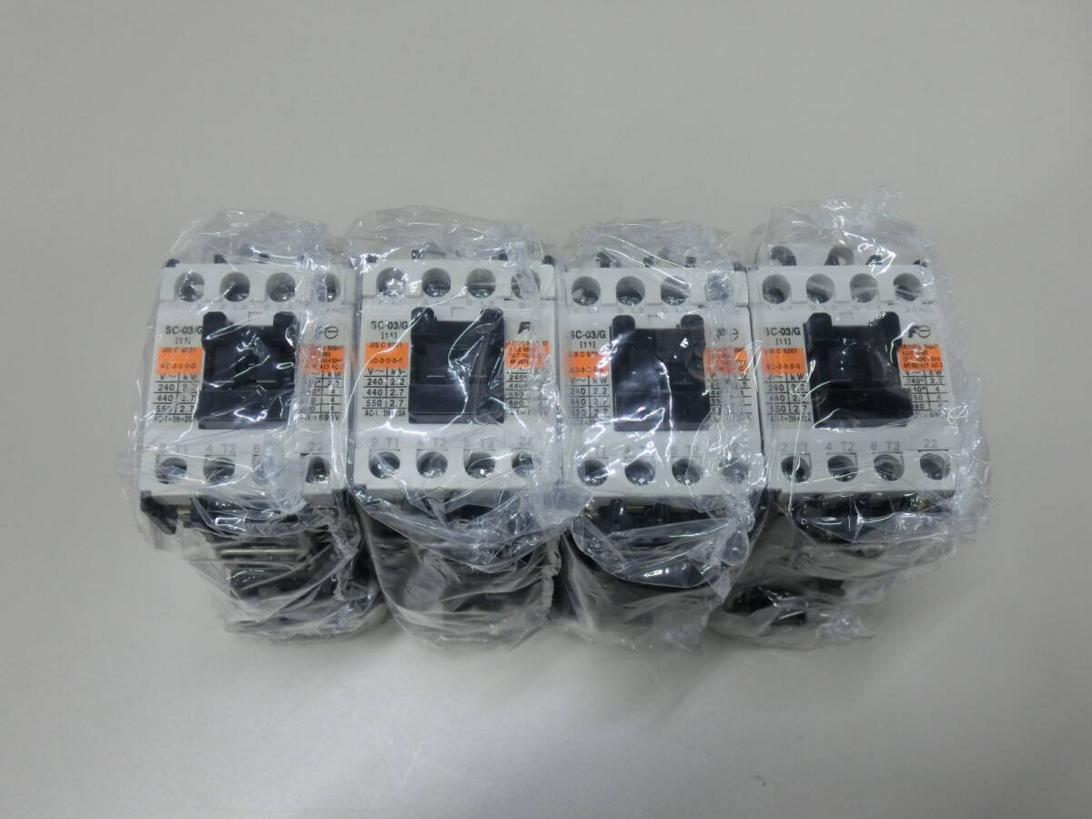富士電機 SC-03/G/T コイルDC24V 1b 電磁接触器 FUJI 端子カバー付き 4個拍卖