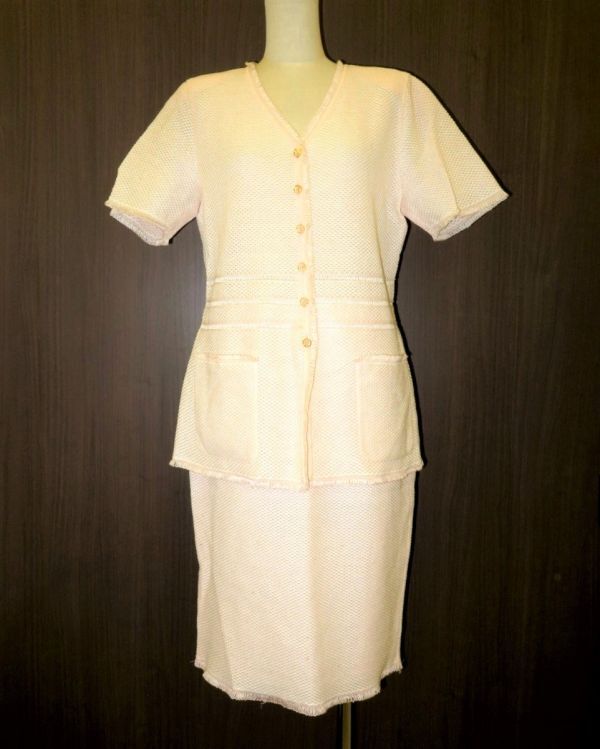 ESCADA(エスカーダ) リネンxレーヨン 半袖 セットアップ LADY'S SIZE:40/38 古着 260802-345C拍卖