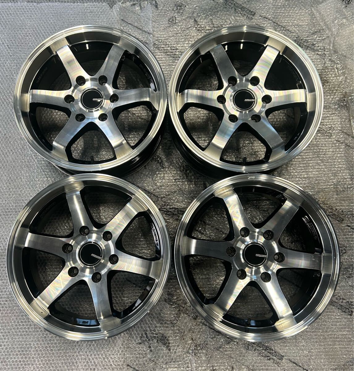 KBレーシング 17インチ ブラックポリッシュ ハイエース 200系 6穴 PCD 139.7 6.5J 2023年製 アルミホイール拍卖