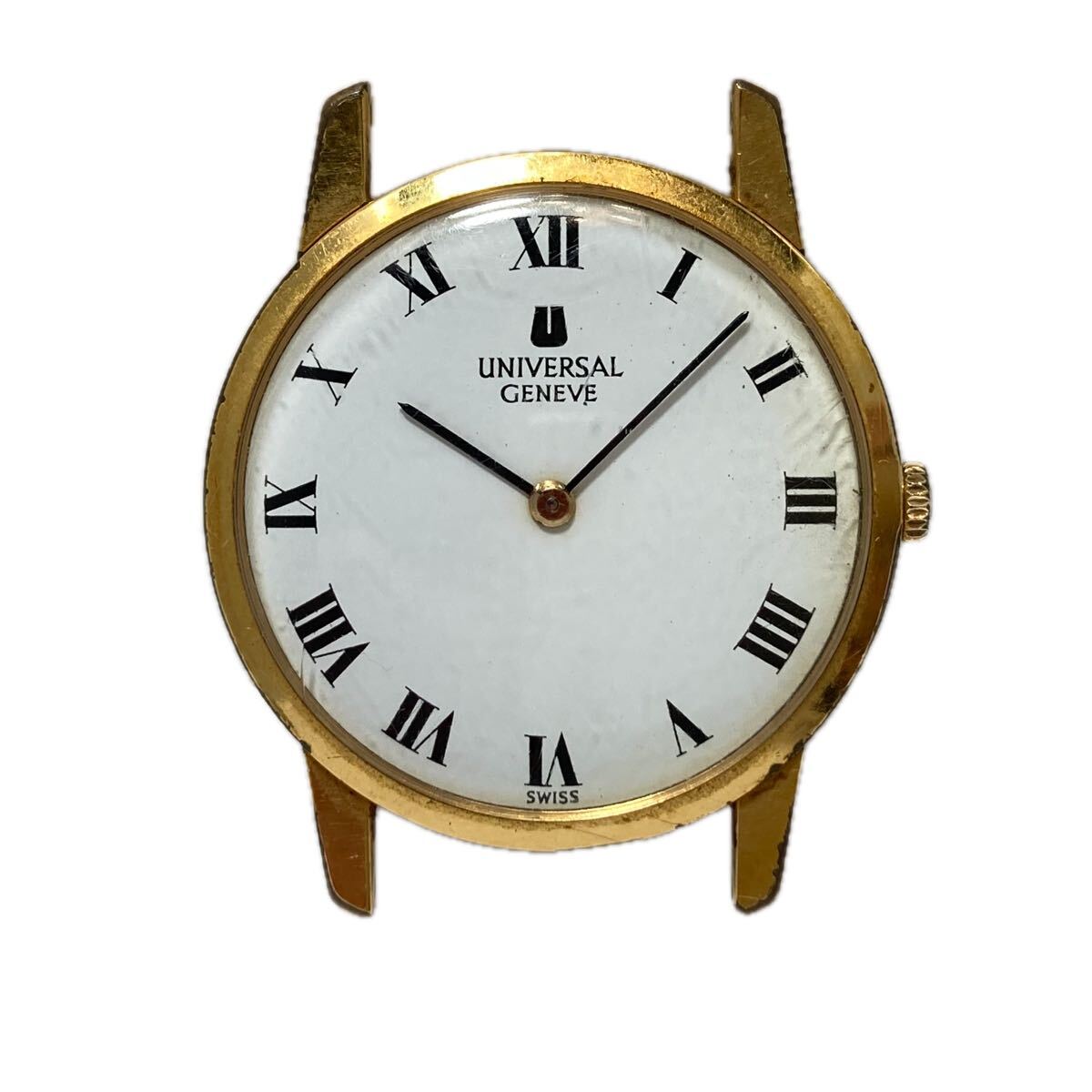 64-17 フェイスのみ UNIVERSAL GENEVE 腕時計 手巻き 542101 ゴールド 白文字盤拍卖