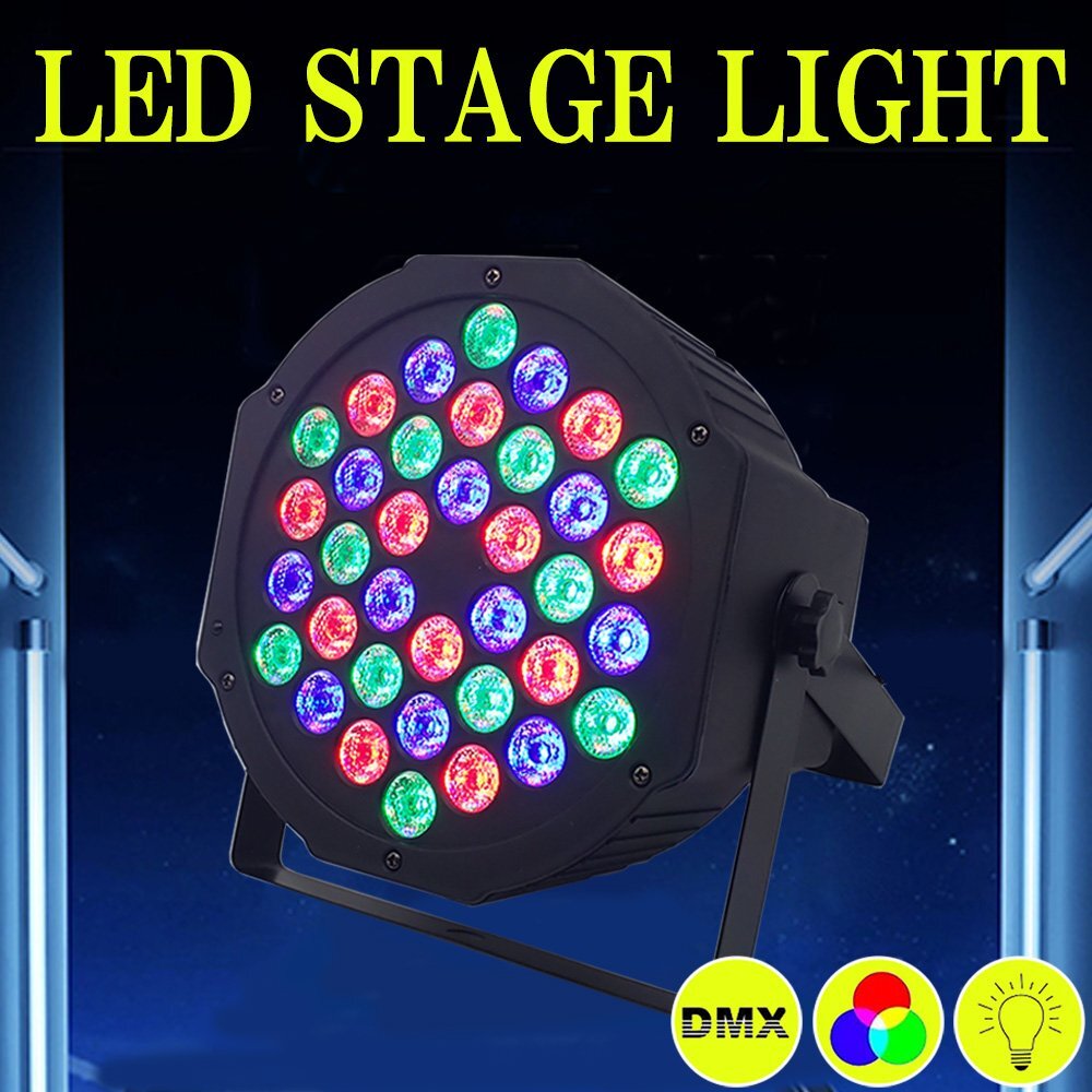 高輝度LED ステージライト 4個セット RGB 36LED DMX512 リモコン付属 動作変更可 天井設置可 ディスコライト イベント 照明 アップライト拍卖