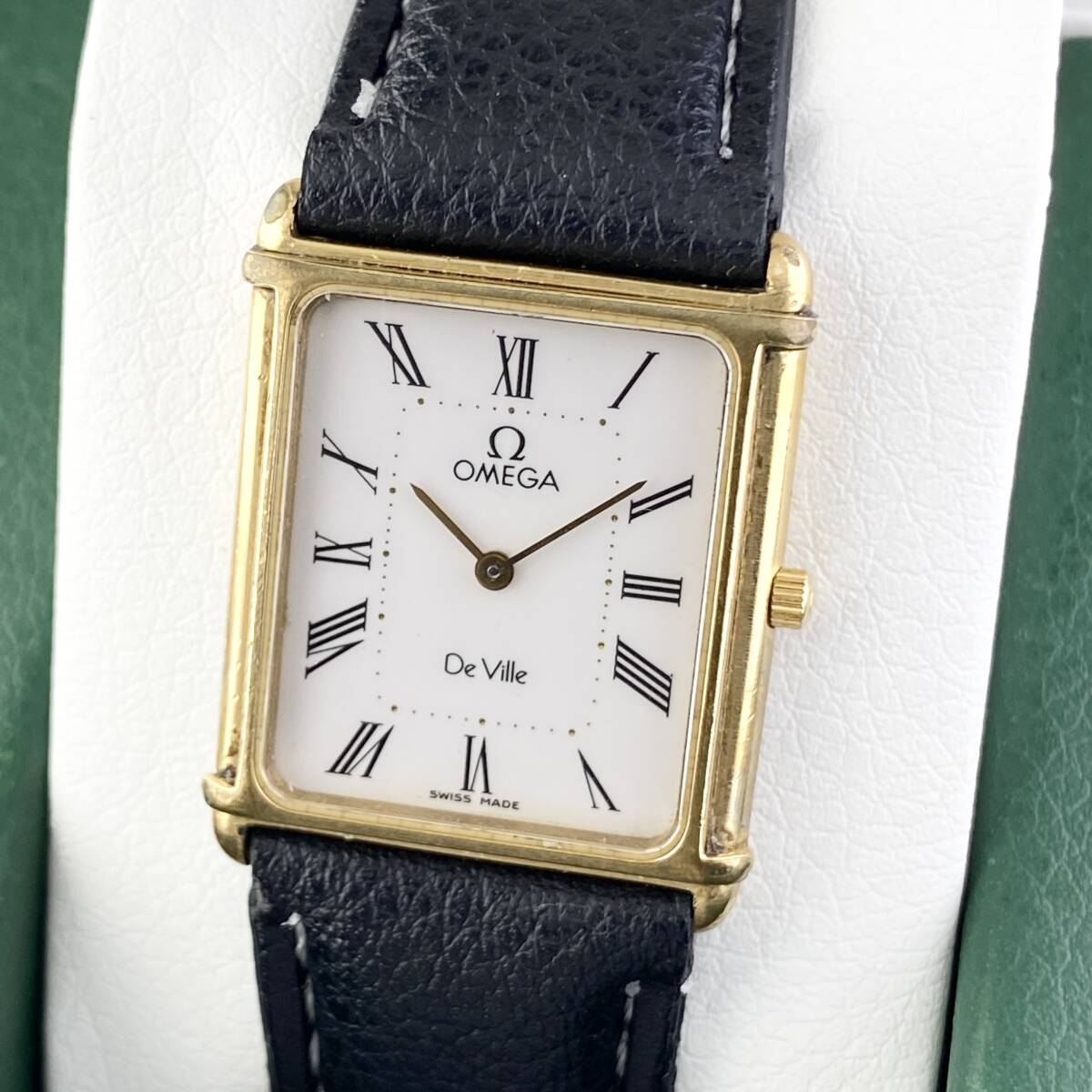 【1円〜】OMEGA オメガ 腕時計 メンズ DE VILE デビル ホワイト文字盤 スクエア ゴールド スクエア 可動品拍卖