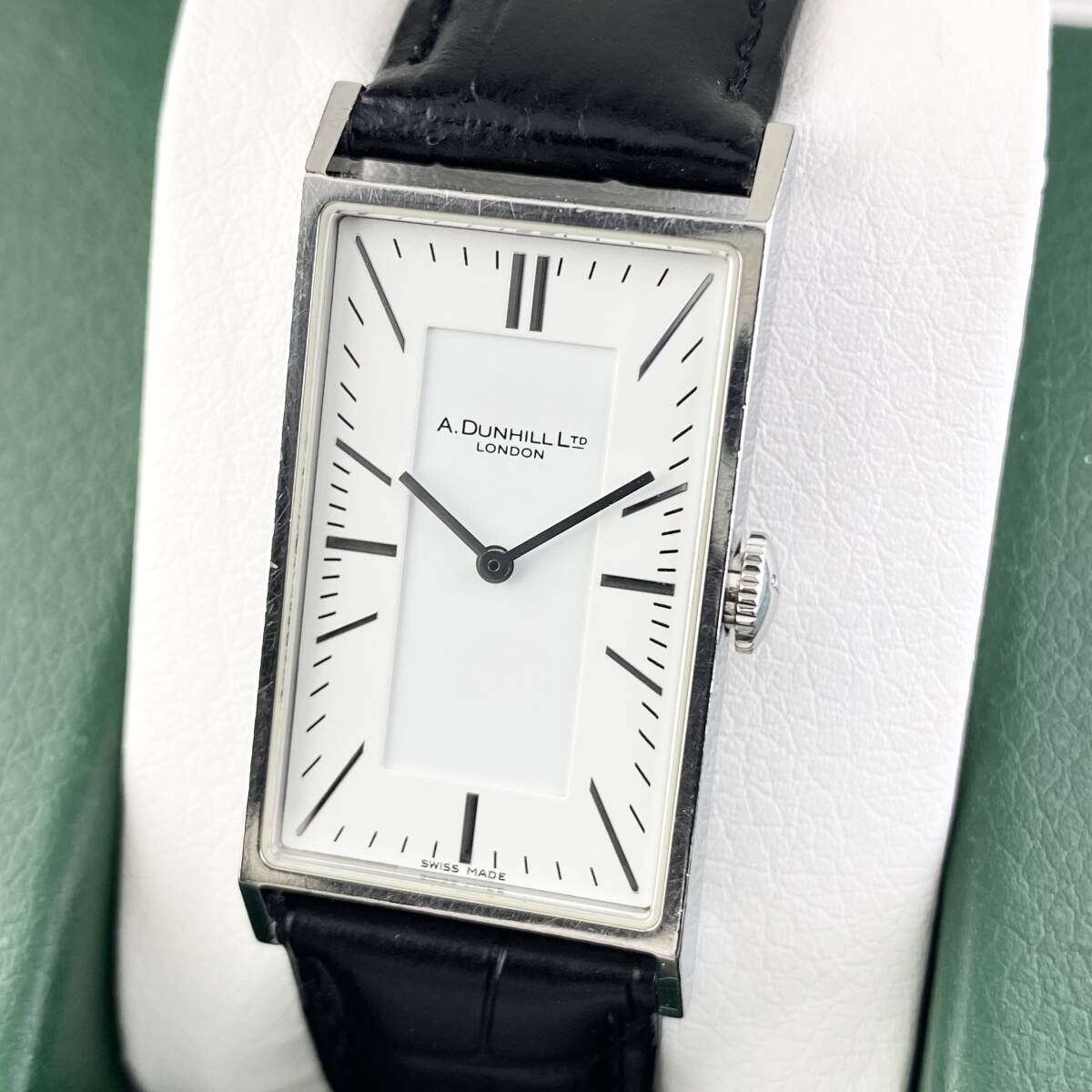 【1円〜】Dunhill ダンヒル 腕時計 メンズ ウェイファー 8036 レクタンギュラー ホワイト文字盤 トノー 可動品拍卖