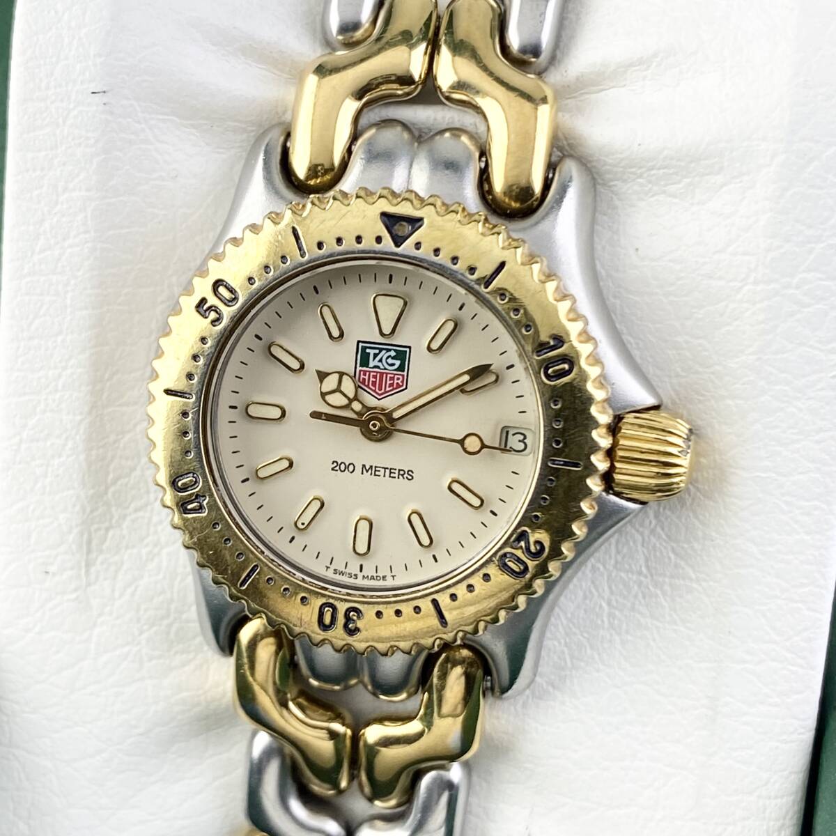 【1円〜】TAG HEUER タグ ホイヤー 腕時計 レディース S95.708 セル アイボリー文字盤 ゴールド プロフェッショナル デイト 可動品拍卖