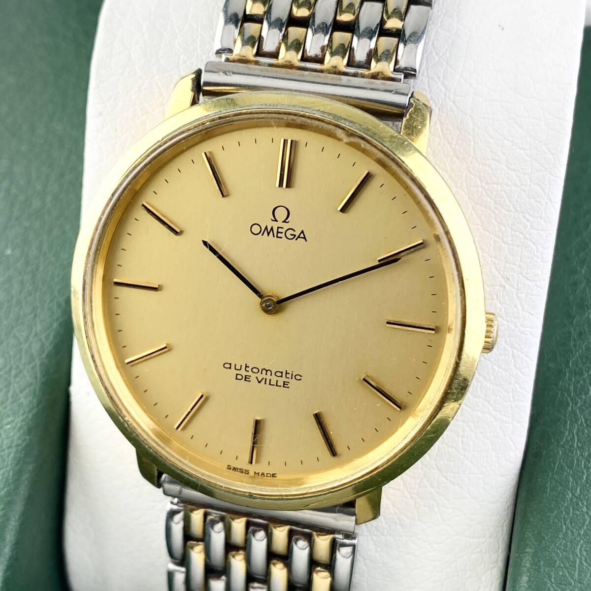 【1円〜】OMEGA オメガ 腕時計 メンズ AT 自動巻 DE VILE デビル ゴールド文字盤 ラウンドフェイス アンティーク 可動品拍卖