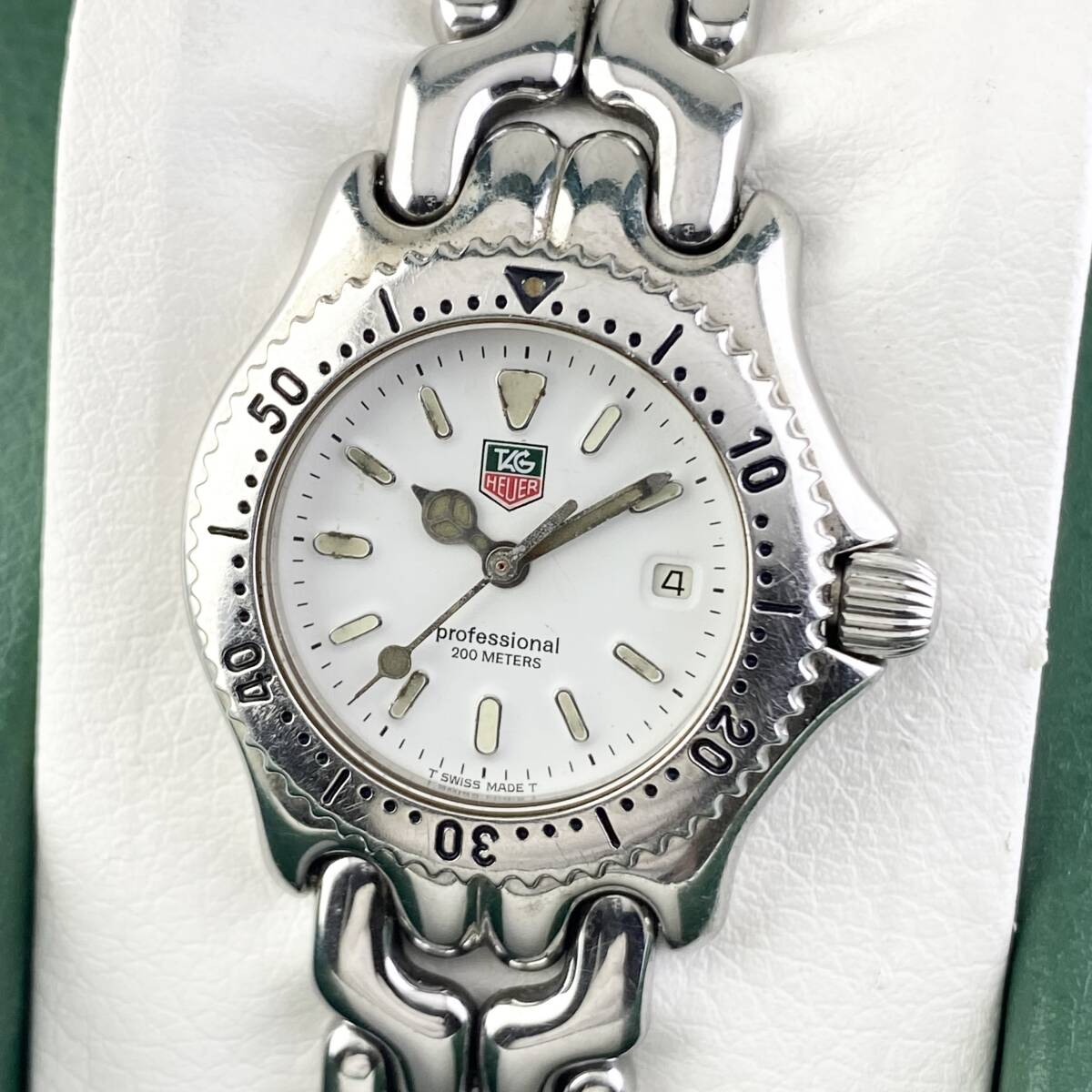 【1円〜】TAG HEUER タグ ホイヤー 腕時計 レディース セル S90.815 ホワイト文字盤 プロフェッショナル デイト 正規品拍卖