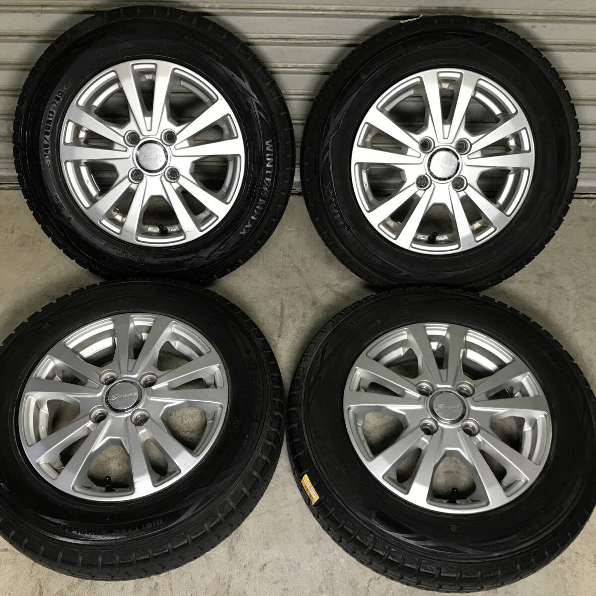 【145/80R13】ダンロップ スタッドレスタイヤ【13×4.00B+43 PCD100 4H】アルミホイール 4本 軽自動車拍卖