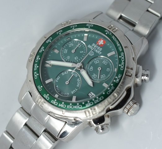 1円~ SWISS MILITARY【スイスミリタリー 1603M クロノグラフ】メンズ拍卖