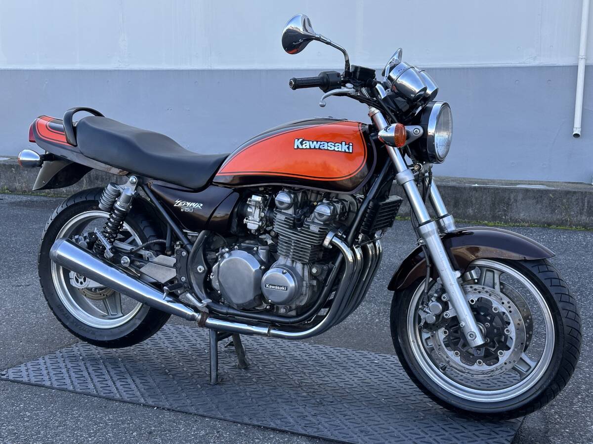 ★KAWASAKI ゼファー750★ 火の玉カラー!! カワサキ エンジン実働 動画有 書類有 登録可 旧車 ゼファー400 ゼファー550 RS ZEPHYR拍卖