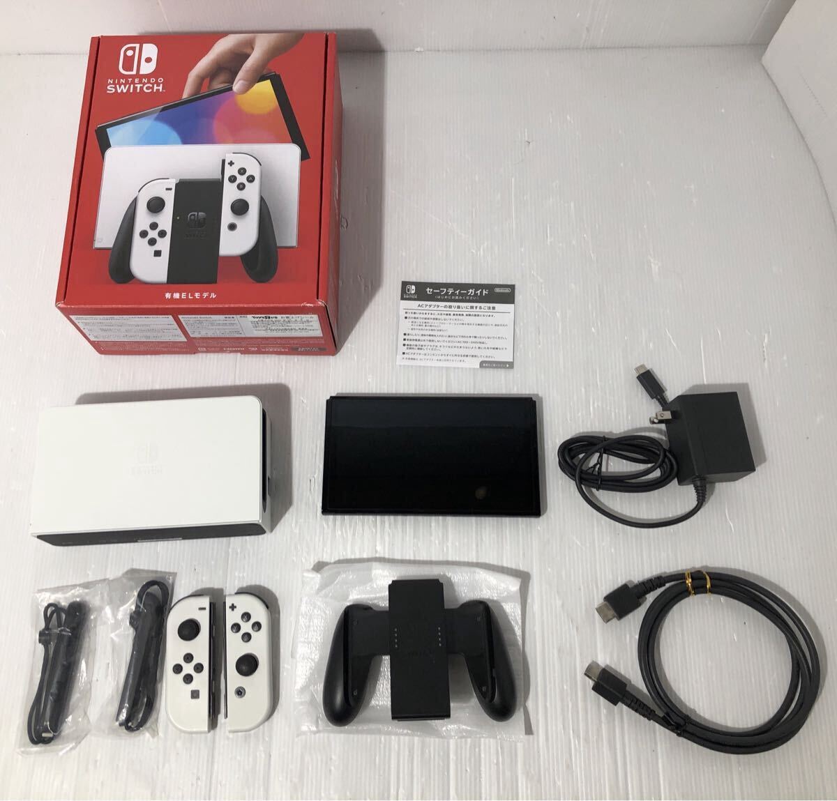 【動作良好】 Nintendo Switch 有機EL モデル ホワイト 2021年製 箱有り 一式 セット売り 任天堂 ニンテンドー スイッチ 拍卖