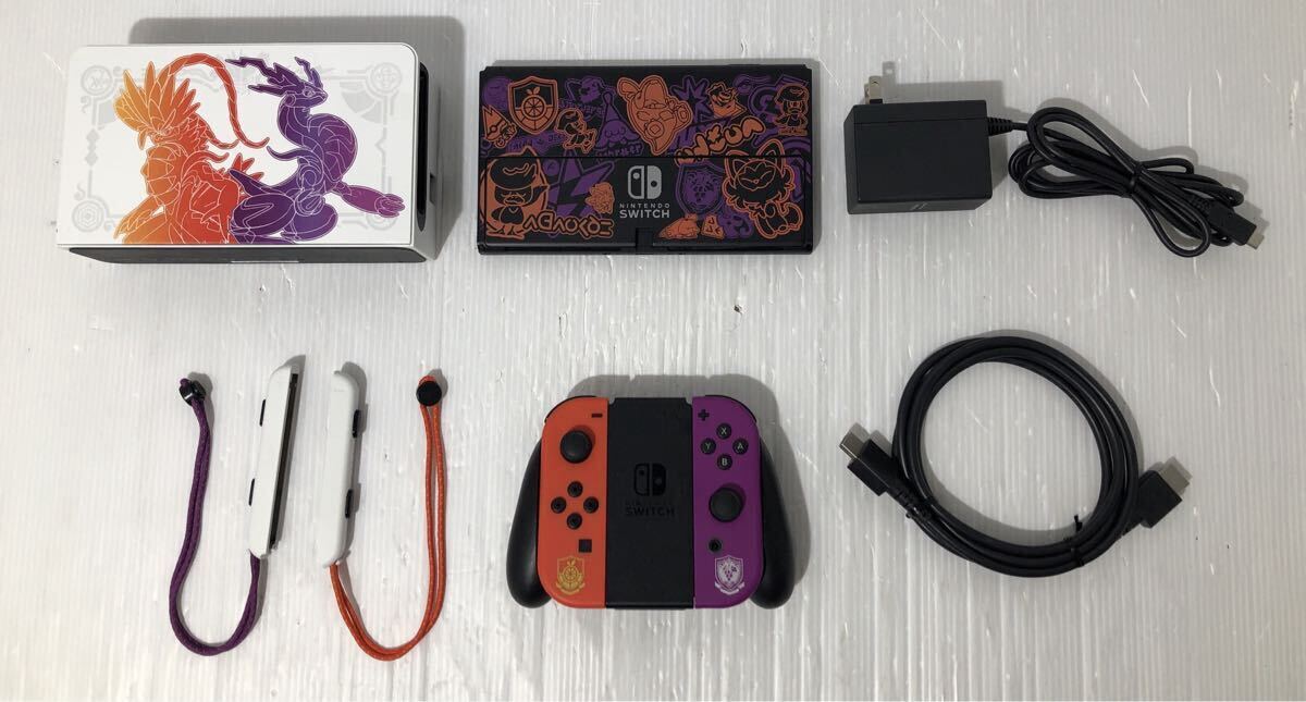 【動作良好・限定版】Nintendo Switch 本体 有機ELモデル スカーレット・バイオレット エディション 箱無し ニンテンドー 任天堂 ポケモン拍卖
