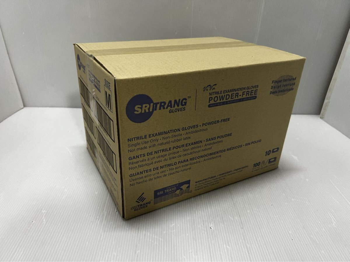【新品未開封】 ニトリルグローブ Mサイズ ブルー 1000枚 10箱 タイ産 食品衛生対応 大量 正規品 スリトラン ニトリル手袋拍卖