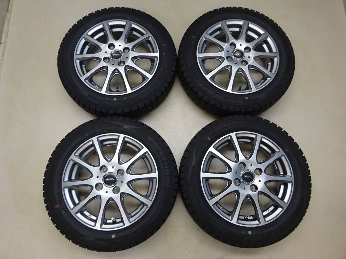 S-4 ABE SHOKAI ★DL WINTERMAXX WM02 155/65R14 75Q 4本★バリ溝 イボ付き 約9.5分山 高年式 2024年式★ 比較的 程度良好 軽自動車 に拍卖