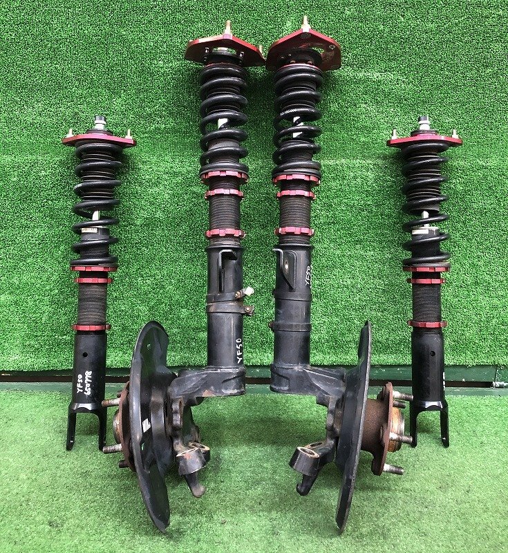 ☆シーマ 50系 F50 社外 全長調整式車高調セット 現状品 ジャンク品 ナックルハブはおまけ ショックの抜け未確認 送料サイズ【M】拍卖