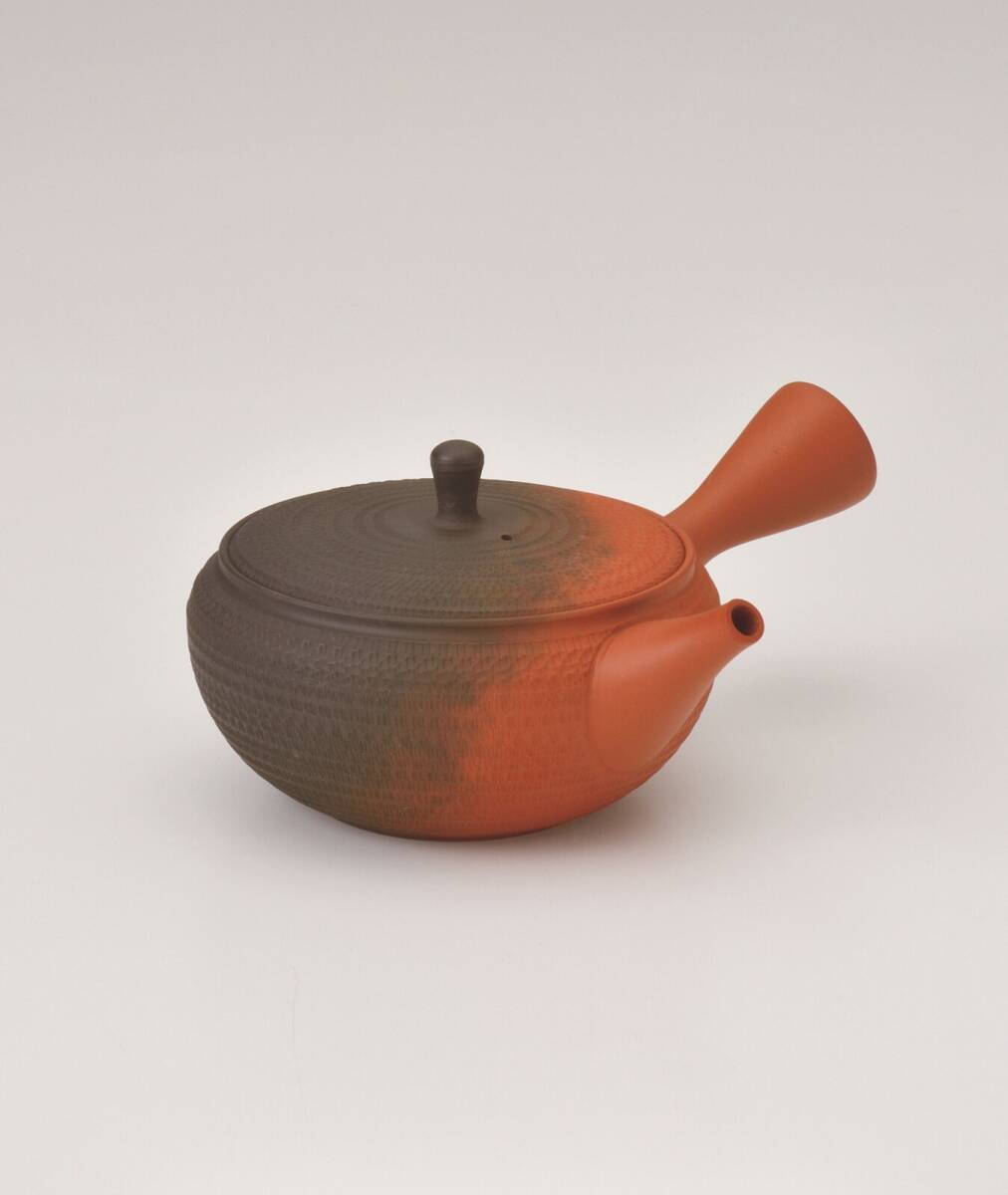 常滑焼! 玉光 ☆平丸半黒急須☆ Y3004 新品 茶器 お茶 煎茶 深蒸し ほうじ茶 ポット ギフト拍卖