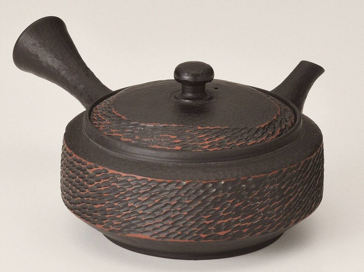 常滑焼! 益規 ☆黒カット切立茶注☆ Y32 新品 急須 茶器 お茶 煎茶 深蒸し ほうじ茶 ポット 小さ目急須 ギフト拍卖