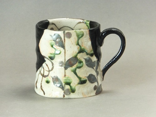 美濃焼! 玉山 ☆黒織部マグカップ☆ B142 新品 コーヒー 紅茶 ミルク ラテ エスプレッソ ギフト拍卖