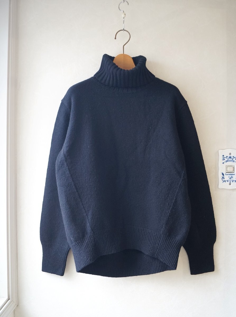 ★ ユナイテッドアローズ *秋冬 カシミヤ混ウール バイアスタートルネックニット /黒 /定価\19,800* 古着のgplus広島 2511t1 拍卖