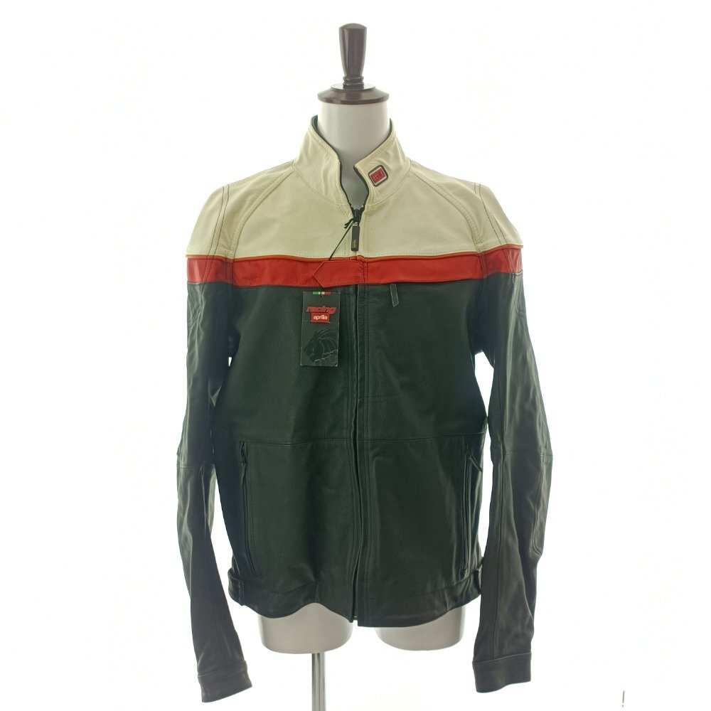 希少 aprilia racing アプリリア レーシング ジャケット XL Y2K ヴィンテージ レザー ライダー バイカー コレクション タグ付 中古拍卖