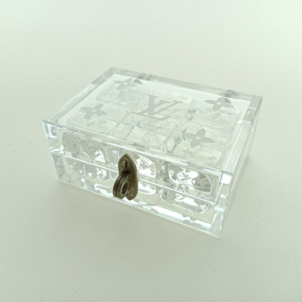 希少 LOUIS VUITTON ルイヴィトン DICE ダイス クリアガラス ノベルティ サイコロ ブランド コレクション オブジェ 置物 現状 中古拍卖