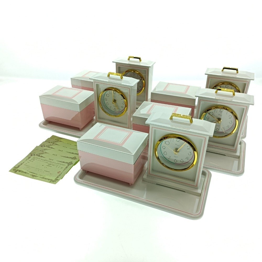 保管品 Grace QUARTZ ジュエルボックス 時を刻む宝生 塗り物時計 5点セット アナログ レトロ インテリアクロック まとめ売り 中古拍卖