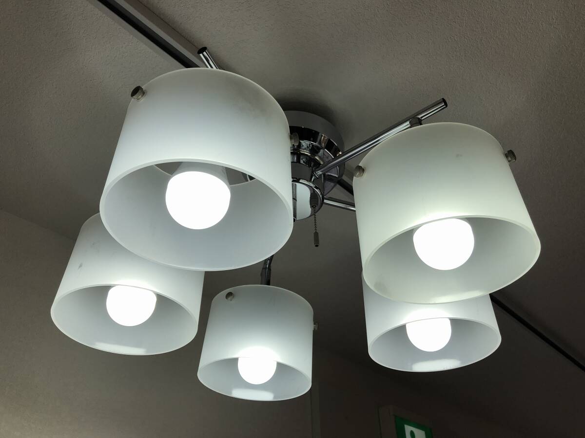 5灯式シーリングライトC-080P-5 シェード角度調節可能 LED電球 パナソニック LDA7D-G 5灯付き NITORI照明器具 清掃/点灯確認済み拍卖