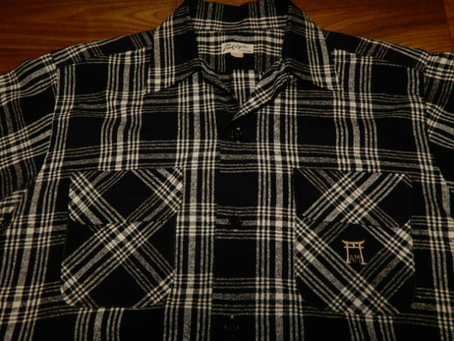 絶滅種 50's スーベニア 黒 × 白 OpenCollar BOX シャツ YOKOHAMA L ビンテージ ( リーバイス 506XX 501XX 大戦 60s 40s スカジャン BLACK拍卖