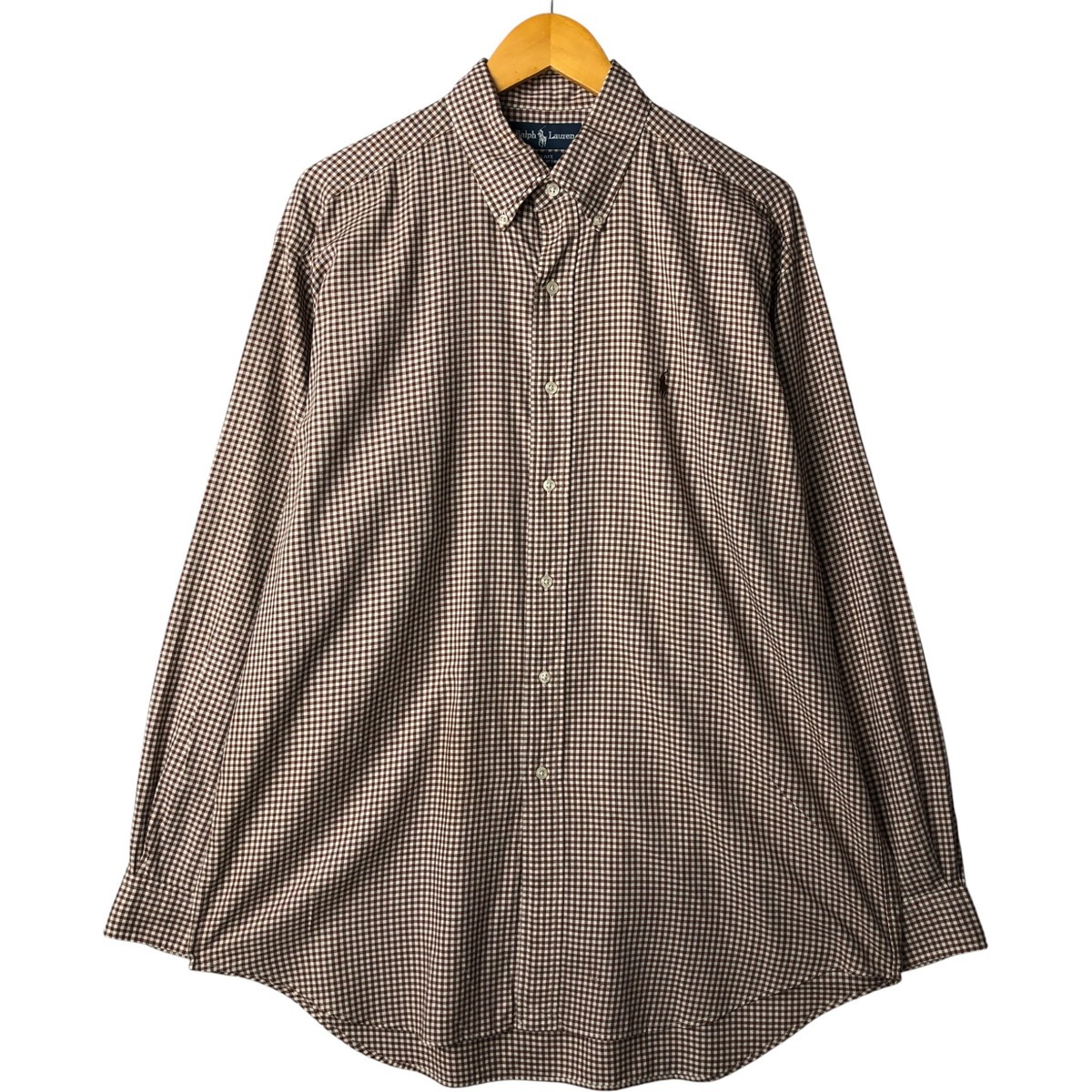 古着 ラルフローレン Ralph Lauren BLAKE ギンガムチェック 長袖 ボタンダウンチェックシャツ メンズL相当 /eaa590928拍卖