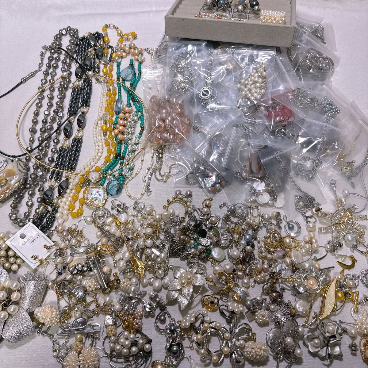 ED 本真珠 本パール アクセサリー まとめ 約1700g 1.7kg あこや バロック ケシ 淡水 マベ ネックレス ペンダント ブレスレット SILVER 等拍卖