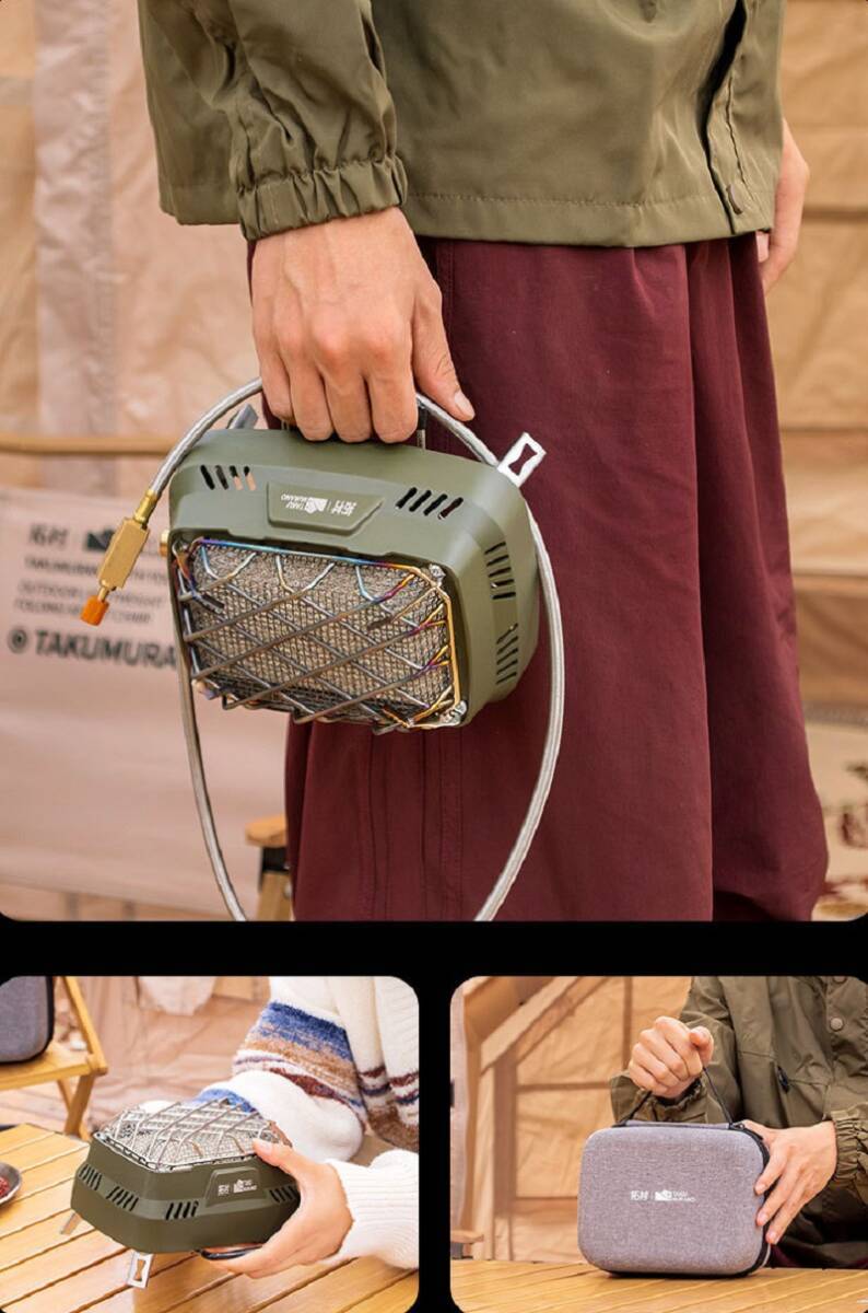 キャンプ用 多機能暖炉 ストーブ バーナー ヒーター 990g 17.8×13.5×8.5cm 3500w ODとCB缶 アウトドア 野外 登山 収納付き拍卖