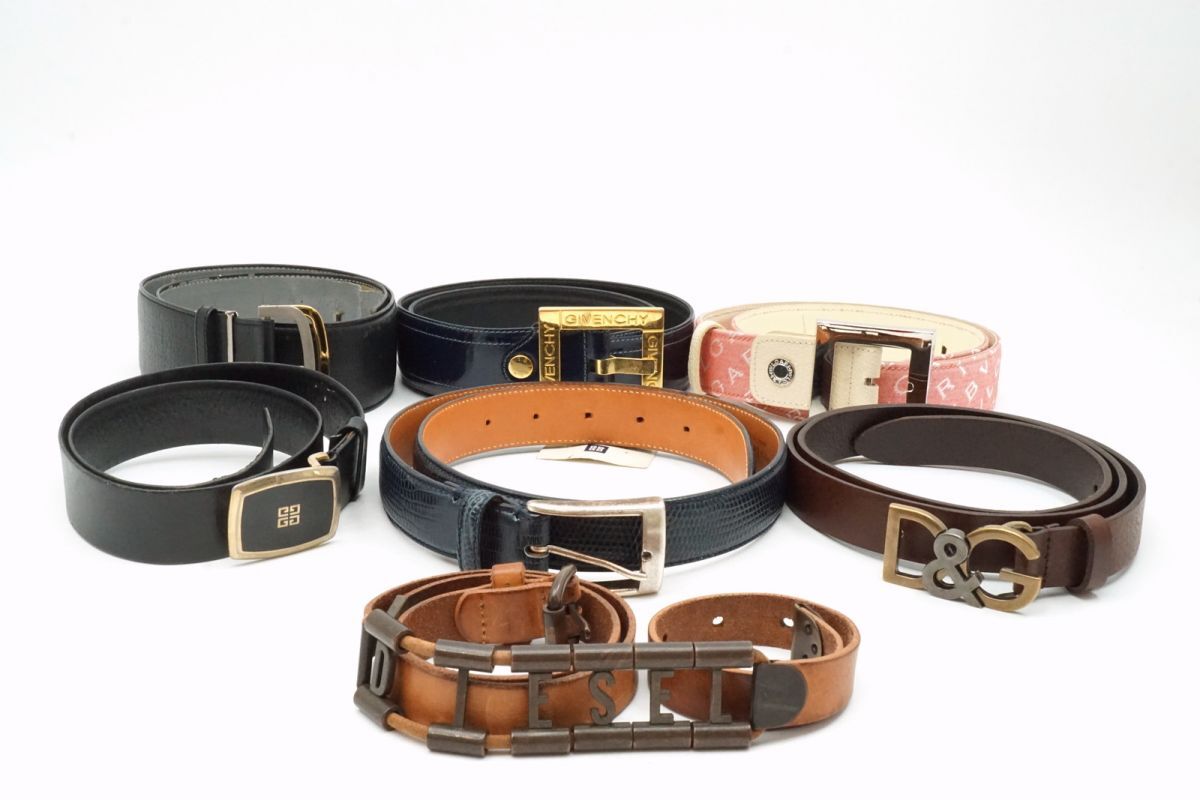 1円〜 ブランド ベルト 7点セット まとめ売り ジバンシィ ディオール ドルチェアンドガッバーナ ディオール ブルガリ 4570k拍卖