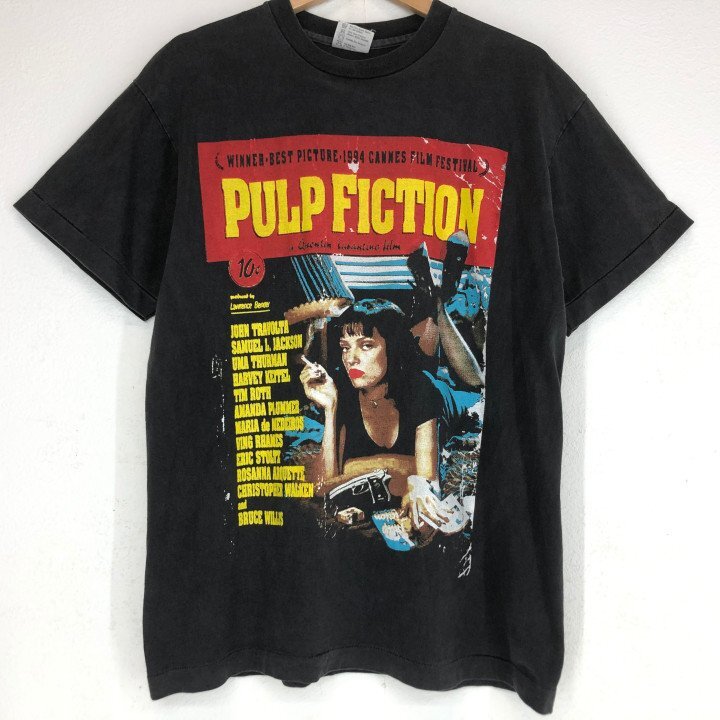 90s Hanes ヘインズ パルプフィクション ムービー Tシャツ SIZE:L チャコールグレー ヴィンテージ MU632025103008拍卖