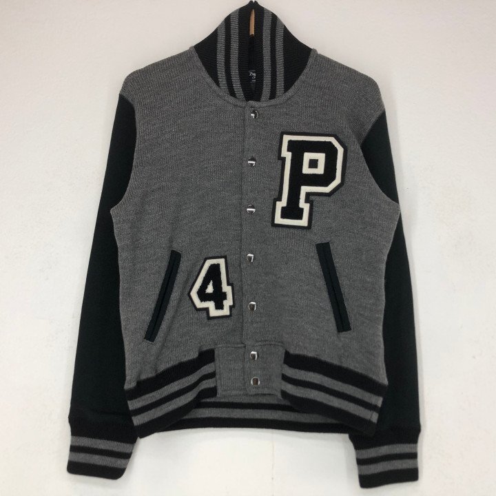 Psycho Bunny サイコバニー ウールスウェット 切り替え ジャケット SIZE:S グレー/ブラック MH632025110105拍卖