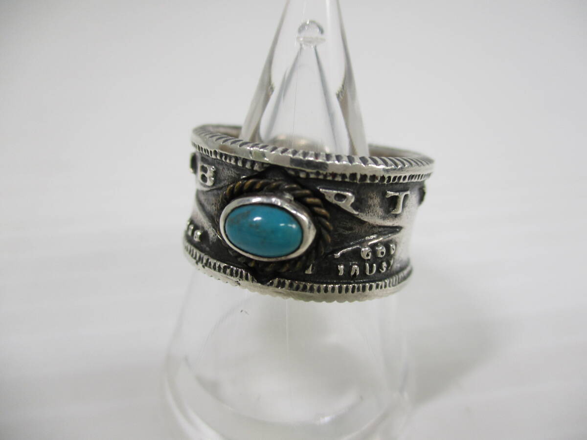 2511M1420 SAAD サード 青石付 リング 指輪 SILVER 925刻印有 サイズ17 重量約10.1g拍卖