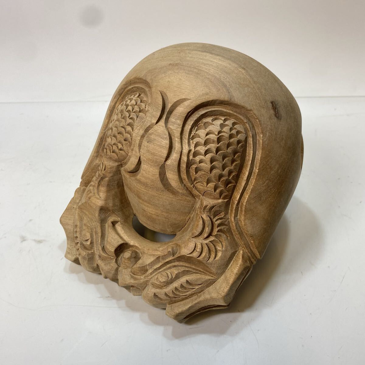 木魚 仏具 木彫り 木彫 彫刻 杢魚 木製 置物拍卖