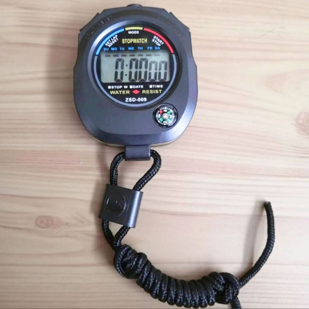 ストップウォッチ タイマー 新品 タイム 計測 スポーツ 時計 アラーム デジタル 黒 ブラック 目覚まし時計 激安拍卖